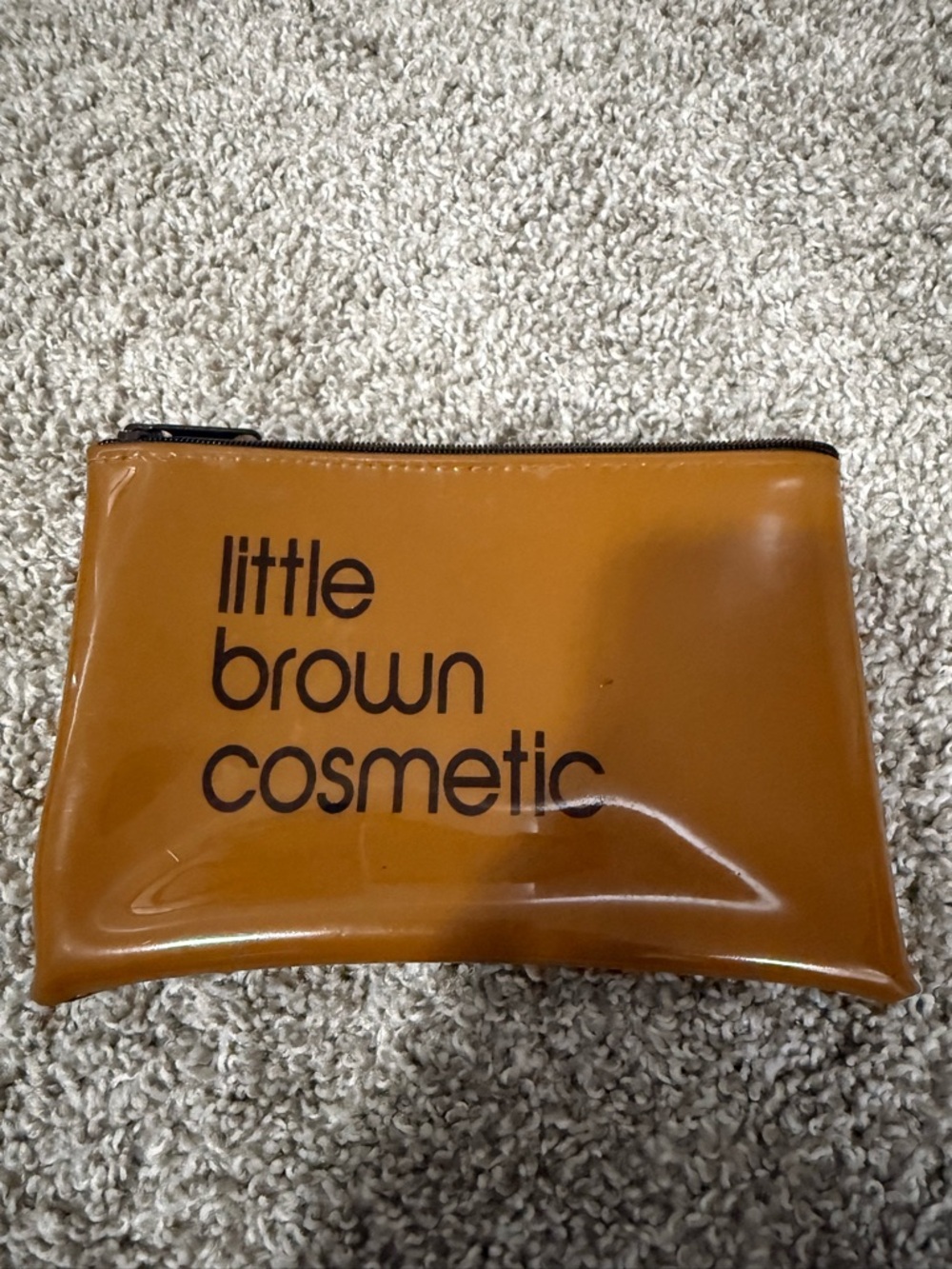 Little Brown Cosmetic Vinyl Pouch - Brown